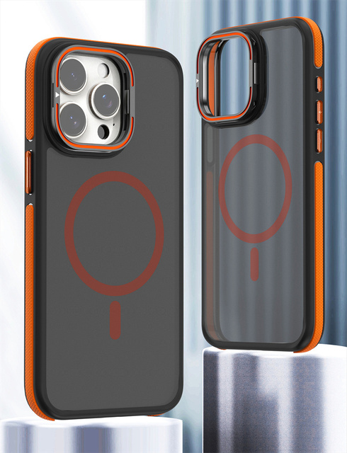 Skin-friendly Magnetic Mobile Phone Case Holder Shockproof Cover for iPhone 11 12 13 14 15 16 16e 17 Air 17 Pro Max