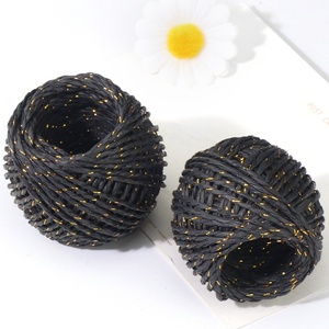 Vente en gros de ficelle de papier de couleur biodégradable 30m ficelle de raphia fil de papier de corde de poignée d'or pour la décoration d'emballage de cadeau - Product Image 4