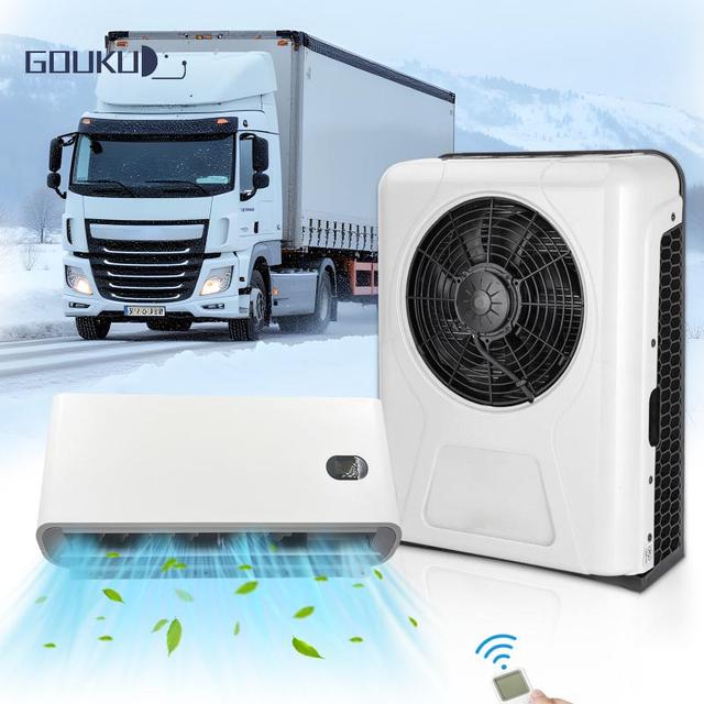 12V 24V Split Truck Air Conditioner 20-35A 2100W Cooling Capacity R134a DC Parking AC for Semi Truck
