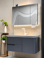 Meuble de salle de bain de style européen moderne avec miroir intelligent, étanche, suspendu, couleur et taille personnalisables, fabrication OEM
