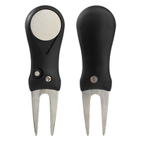 Outil de réparation de divots de golf en métal durable et écologique au design moderne avec fourchette verte, marqueur de balle et pelle de golf portable