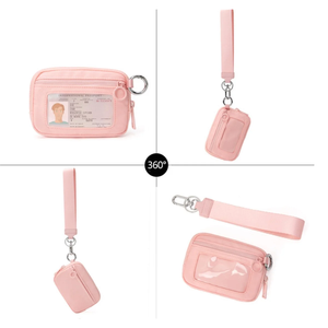 Portefeuille à poignet pour femmes, à double compartiment à carreaux, avec <span class=keywords><strong>porte</strong></span>-clés, fermeture éclair, portefeuilles portables, <span class=keywords><strong>porte</strong></span>-<span class=keywords><strong>monnaie</strong></span> détachable, mini poche pour cartes - Product Image 4