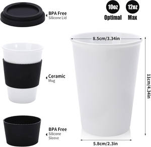 Пустая керамическая кружка с силиконовой крышкой - Product Image 2