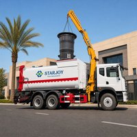 Camion compacteur de déchets Huasheng25T 16cbm avec grue de 6,3T |   Véhicule de collecte des ordures 6x4 avec nettoyeur haute pression