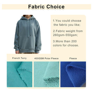 OEM logotipo personalizado impreso 360Gsm francés Terry Unisex de alta calidad 100% algodón Color sólido sudaderas con capucha Casual otoño - Product Image 2