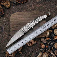 Outdoor Kleine Zilversmid Merk Fruit Vouwmes Damascus Stalen Mes Roestvrijstalen Handvat Edc Hoge Hardheid Scherp