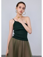 Haut asymétrique en cachemire pur à 100 % pour femme, coupe ajustée, sans manches, tricot fin côtelé, doux, extensible, élégant, chaud pour l'hiver