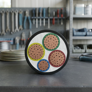 Cable de alimentación con aislamiento de PVC, conductor de cobre redondo trenzado, resistente al agua, 600V, para uso subterráneo. - Product Image 3