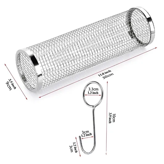 Y38 yuvarlak paslanmaz çelik metal file tüp barbekü barbekü sepeti silindir haddeleme izgara sepeti