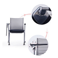 Chaise de bureau empilable moderne de conception pliable avec tablette d'écriture pour l'utilisation de réunion de conférence de visiteur