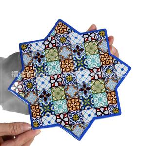 Sous-verre en céramique octogonal de Quanzhou, motif Mandala, isolant thermique, décoration de cuisine, support pour tasse à café, forme irrégulière D1808 - Product Image 2