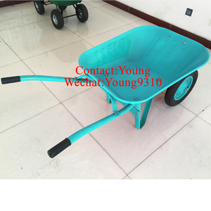 Kruiwagen Wb 6203S Dubbele Kruiwagen Grote Betonnen Kruiwagen 2 Wiel Metalen Trolley - Product Image 2