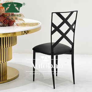 Alquiler de fiesta Cross Back Black Aluminio Metal Boda Evento Silla - Product Image 4