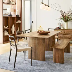 廉价当代现代木制雕刻餐桌套装木制餐厅厨房餐桌实木餐桌