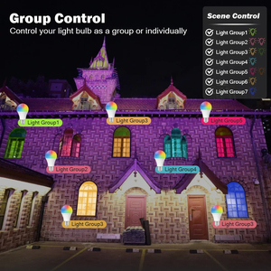 Tuya RGB <span class=keywords><strong>LED</strong></span> thông minh bóng đèn C37 <span class=keywords><strong>E27</strong></span> B22 E14 ánh sáng thay đổi độ sáng Wifi <span class=keywords><strong>Led</strong></span> ma thuật đèn AC85V-265V làm việc với Alexa Google nhà - Product Image 5