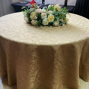 Commercio all'ingrosso <span class=keywords><strong>elegante</strong></span> poliestere 120 <span class=keywords><strong>tovaglia</strong></span> rotonda Hotel decorazione di nozze Jacquard copertura del tavolo - Product Image 2