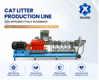 Ligne de production industrielle automatique de litière pour chats en acier inoxydable 304 contrôlée par PLC, équipement d'extrusion avec une capacité de 100-2000 kg
