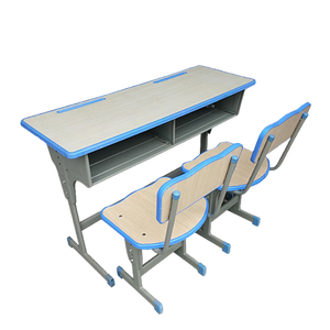 Juego de escritorio y silla de estudiante de dos asientos modernos para escuela primaria secundaria clase de entrenamiento banco de aula para oficina en casa o dormitorio - Product Image 1