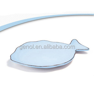 Nuevo Producto, Vajilla Pintada a Mano, Plato de Porcelana <span class=keywords><strong>para</strong></span> Cena, Plato de Cerámica con Forma de Pez - Product Image 6