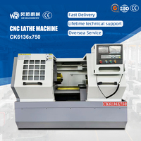 Torno CNC CK6136 de 750mm-1000mm con Sistema CNC, Torno CNC de Bancada Plana