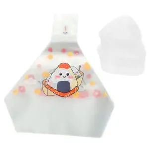 Custom Printed Easy Tear Disposable OPP Plastic Triangle Rice Ball Bento Bag Packaging Sushi Onigiri Wrappers Packing Bags