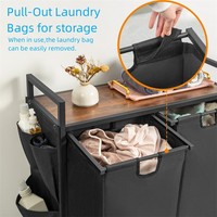 Grand panier à linge coulissant de haute qualité avec double compartiments pour le rangement des vêtements de salle de bain