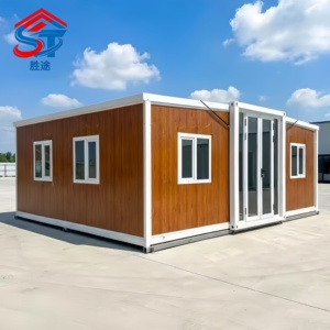 Casa Container Espandibile Salvaspazio da 20 Piedi con Pannelli in Legno Prefabbricata per Studio da Giardino e Stanza Ospiti <span class=keywords><strong>Compatta</strong></span> - Product Image 1