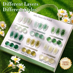 HEMA FREE Vernis Gelée Couleur Vert Jade Qualité Salon, Marque Privée, Vente en Gros, Vernis à Ongles Gelée, Logo Personnalisé - Product Image 1
