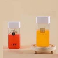 Bouteilles de jus en plastique PET carrées de 350-600 ml avec couvercles carrés, bouteilles de lait carrées jetables, logo personnalisé disponible en stock