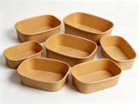 SenAng – Bols à salade jetables en papier kraft, personnalisables, ronds, 500, 750, 1000 ml, pour emporter