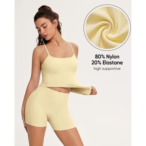 Conjuntos Deportivos para Mujer, Top con Espalda Descubierta y Tirantes, Shorts de Gimnasio con Bolsillos, Conjuntos de Yoga de 2 Piezas, Transpirables, de Secado Rápido, Spandex - Product Image 4