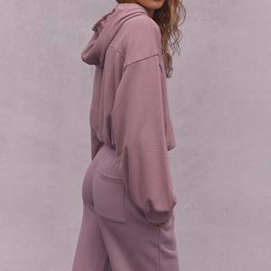 Sudadera con capucha gruesa de algodón polar de alta calidad estilo streetwear, con cremallera, oversize, con logo personalizado, OEM, al por mayor - Product Image 2