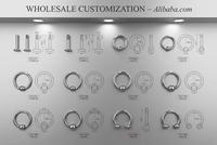 Boucle d'oreille en titane F136 pour piercing de cartilage, triple chaîne, accessoires de bijoux, chaîne industrielle hautement polie