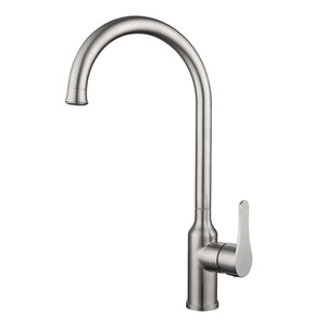 Robinet de cuisine Hemans en acier inoxydable 304, monocommande, à poser sur comptoir, rotation à 360 degrés, style moderne - Product Image 2