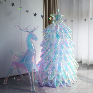 Ballon Arbre de Noël Gonflable en Cristal, Grand Modèle 3D Empilé, Design Holographique en Feuille Métallisée, Décoration de Fêtes - Product Image 3