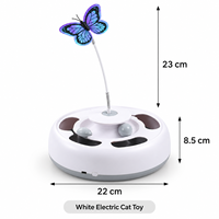 Jouet électrique 3-en-1 pour chat : Papillon interactif, souris cachée et balle roulante automatique