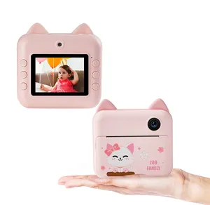 粉红色女孩玩具儿童打印相机12MP最大32GB支持Wifi高清1080P儿童相机