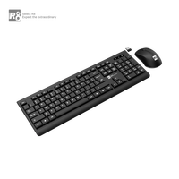 Set Kombo Keyboard dan Mouse 2.4ghz kustom OEM/ODM Wireless104-key USB ukuran penuh
