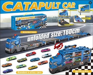 Catapulte Conteneur Camion Pliant Modèle De Voiture Jouets Enfants Camion Matel Voiture Déformation Pliant Piste Éjection Moulé Sous Pression Ensemble De Voiture - Product Image 2