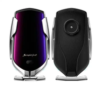 Support de téléphone portable pour voiture avec chargeur sans fil à fixation automatique par capteur intelligent, support de ventilation flexible R1 10W, charge rapide