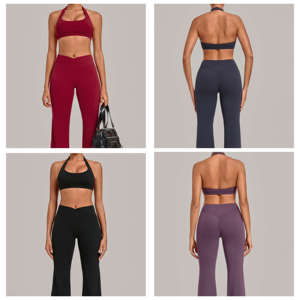 <span class=keywords><strong>Kit</strong></span> de Ejercicio de Pilates y Yoga para el Hogar y Viajes, Conjunto de Entrenamiento de Cuerpo Completo para <span class=keywords><strong>Mujer</strong></span>, Conjuntos de Yoga sin Espalda con Cuello Halter, Sensación de Segunda Piel - Product Image 3