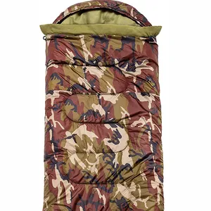 Vendite calde caldo riscaldato stile militare Army Green Sleep Bag Camouflage Outdoor Camping Sleeping Bag