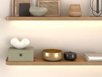 Étagère flottante LED Radius en chêne blanc moderne Étagères flottantes faites à la main avec étagère flottante murale à LED
