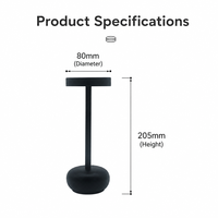 Lampe de table LED sans fil en métal, rechargeable, à intensité variable, lampe de chevet, lampe de bureau portable pour bar, restaurant, hôtel, décoration