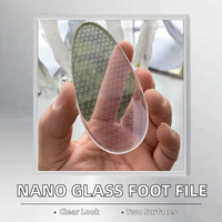 Râpe à pieds double face en verre nano transparent, outil de polissage professionnel, durable, portable, personnalisable (couleur et logo)