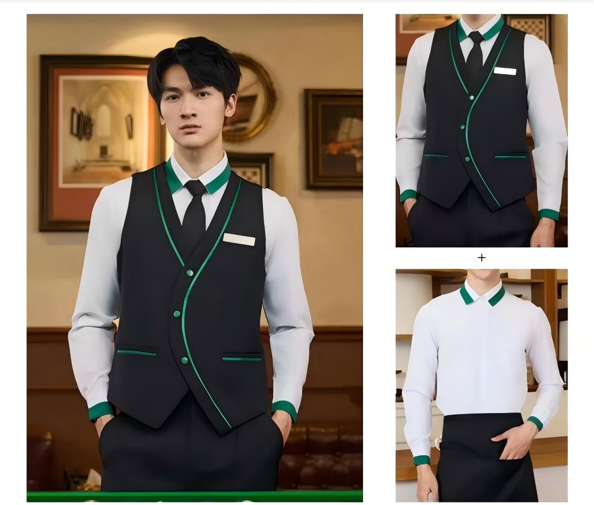 Ensemble 2 pièces pour hommes&nbsp;: chemise blanche + gilet