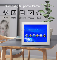 Vorteile 8 "Digitaler Bilderrahmen Full HD-Display Intelligenter elektronischer Foto rahmen Hoch auflösender Musik kalender Zeit fernbedienung
