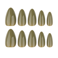 24 faux ongles à presser, présentés sur carte, pour présentation, vente en gros, personnalisables, pour filles, forme amande, ongles esthétiques