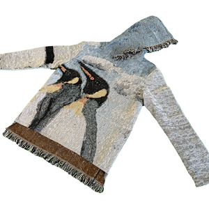 Sudadera con Capucha de Tapiz Tejido Personalizado del Fabricante Poleron, Sudadera con Capucha de Primavera de Poliéster/Algodón con Diseño de Tapiz Rodman - Product Image 1