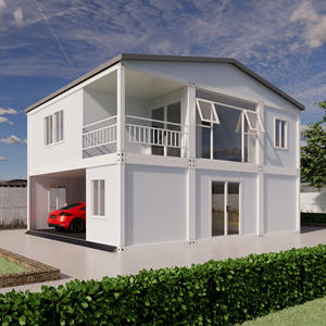 Casa Contenedor Prefabricada de Lujo de 20 pies con Techo a Dos Aguas y Panel Sándwich Ignífugo para Vivienda Residencial Moderna - Product Image 1